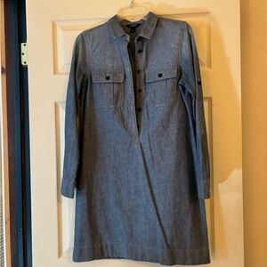 J. Crew Chambray Shirt Dress long sleeves. Sz XS 100% cotton